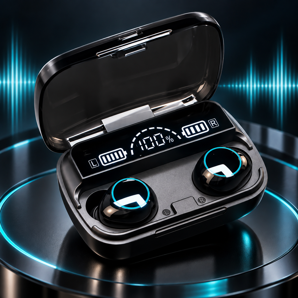 A V5.3 True Wireless Gaming Earbuds with LED Battery Display and ENC Noise Reduction